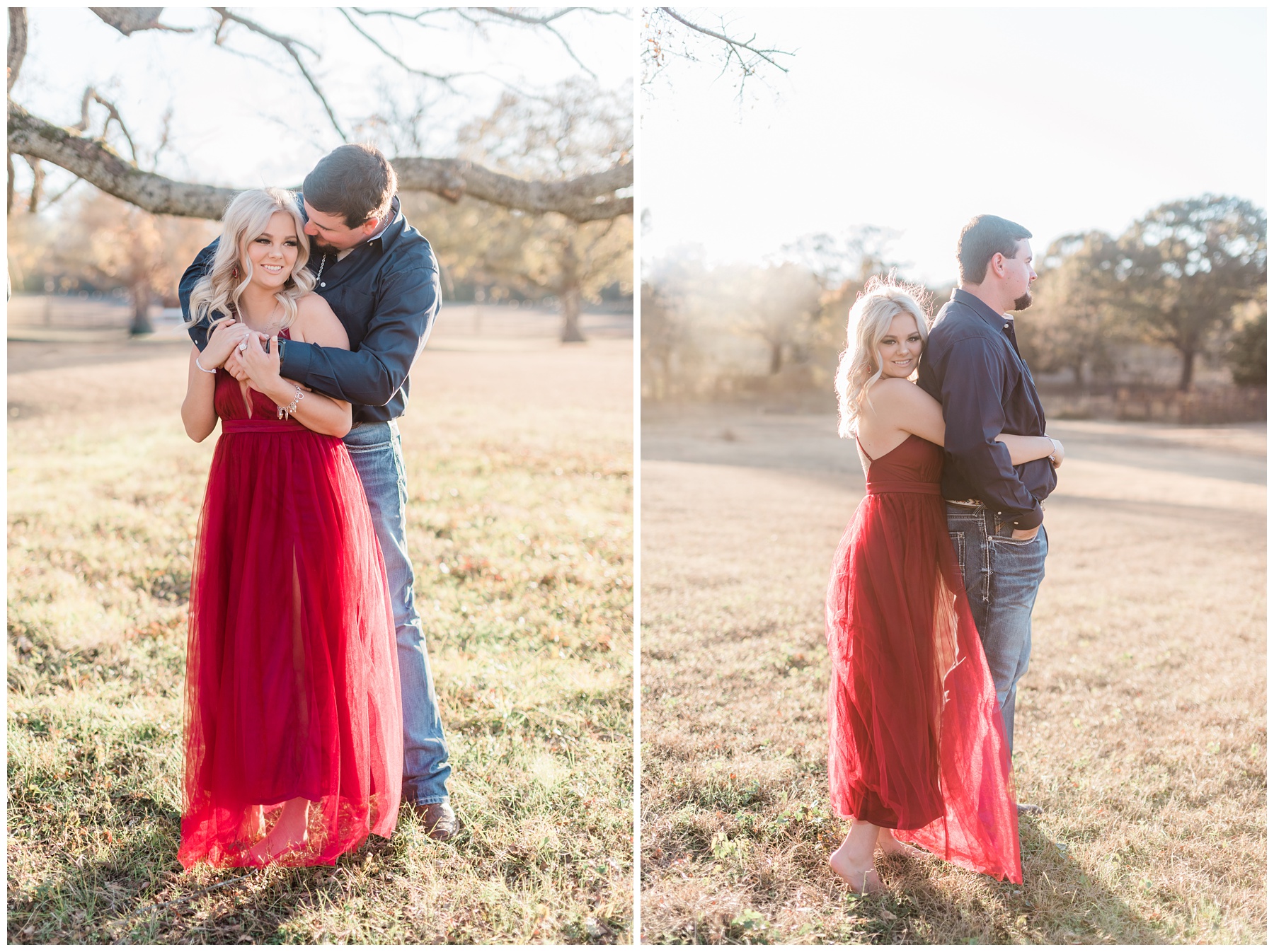 Beautiful Flowing Dress | Five Oaks Cabin Engagement Session LaRue TX by East Texas Wedding Photographer Karina Danielle