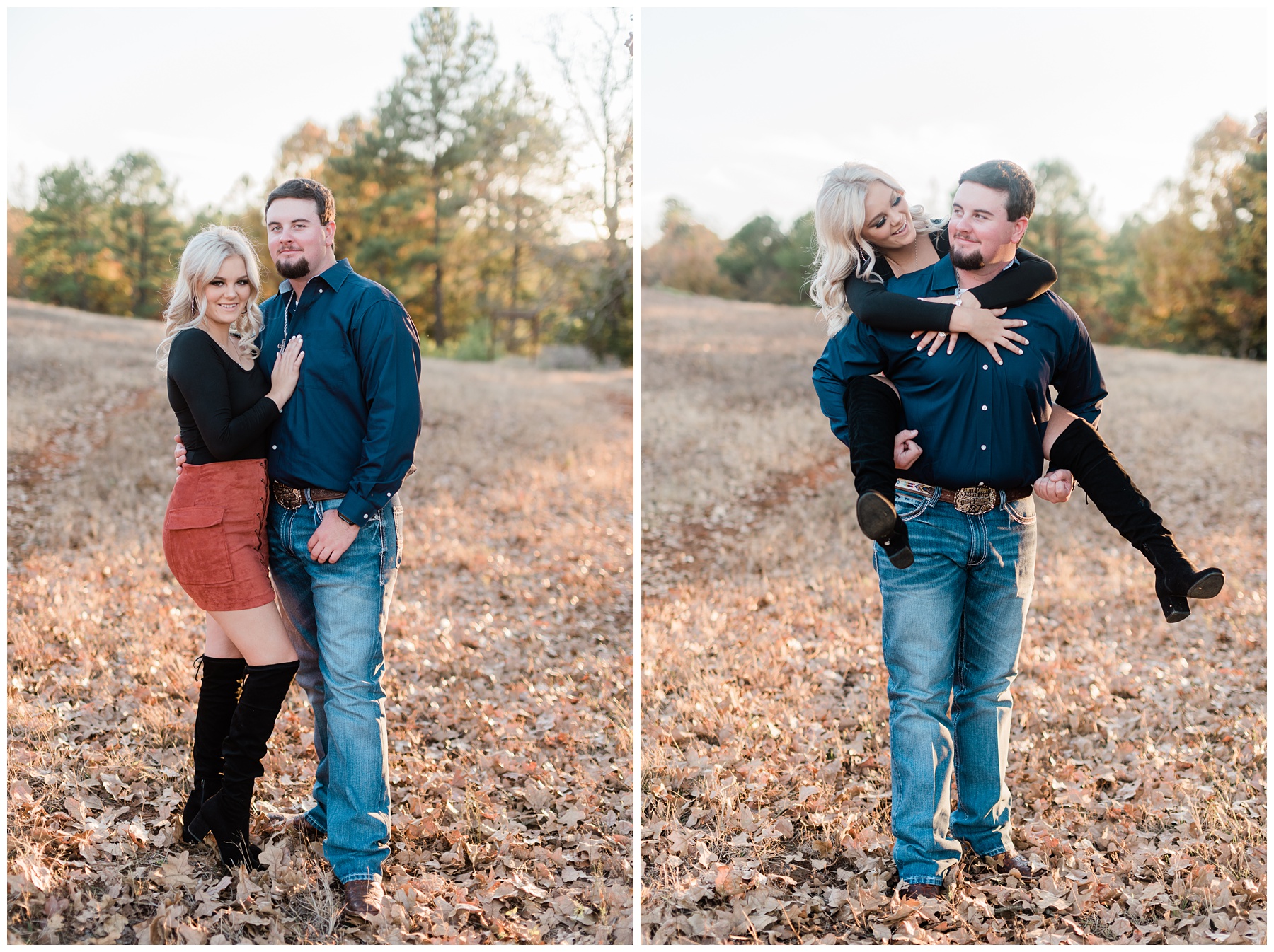 Stylish Fall Outfit | Five Oaks Cabin Engagement Session LaRue TX by East Texas Wedding Photographer Karina Danielle