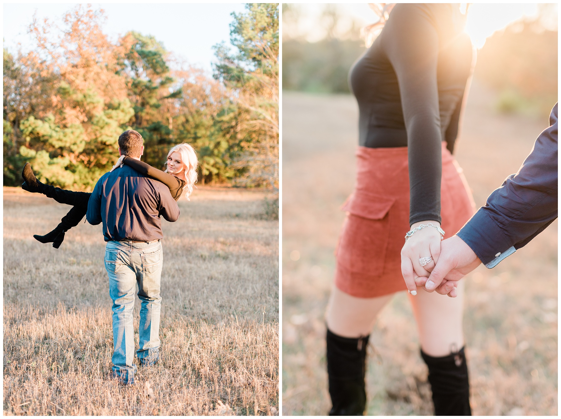 Stylish Fall Outfit | Five Oaks Cabin Engagement Session LaRue TX by East Texas Wedding Photographer Karina Danielle