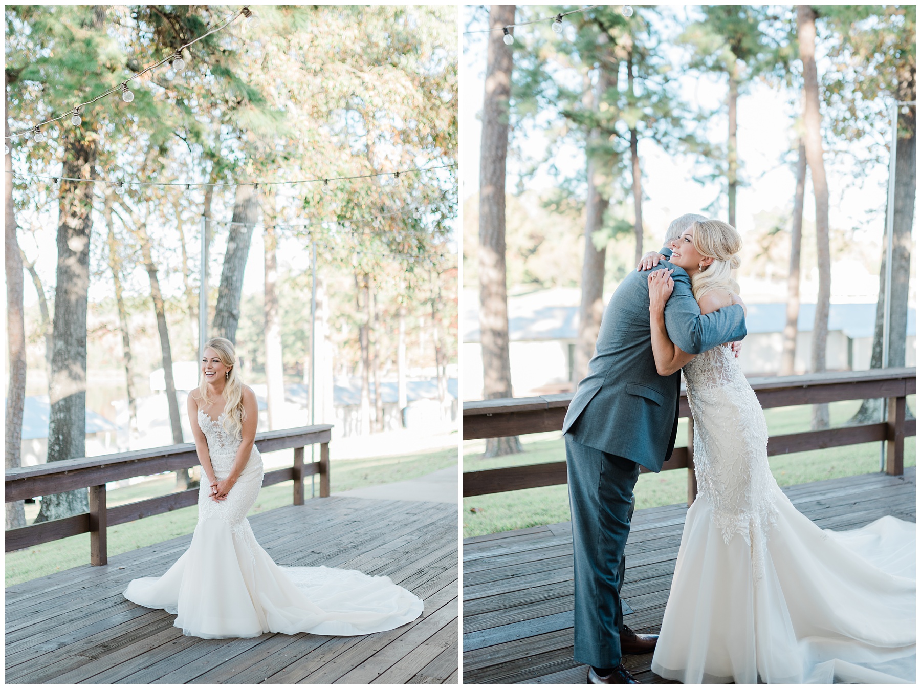 Father Daughter First Look | Lake Tyler Petroleum Club in Tyler TX by East Texas wedding photographer Karina Danielle 