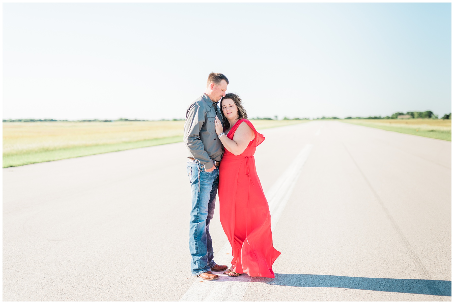 Soft flowy dress | Commerce Municipal Airport in Commerce TX by Texas wedding photographer Karina Danielle