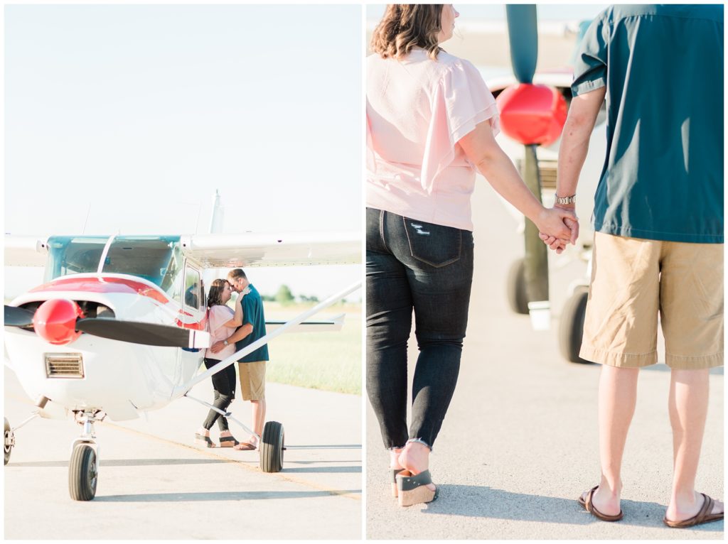 Engagement pictures | Commerce Municipal Airport in Commerce TX by Texas wedding photographer Karina Danielle