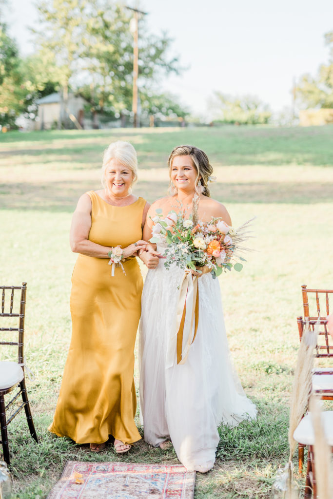 Mom Walks Bride Down Aisle | San Marcos TX Wedding by DFW Fort Worth Dallas wedding photographer Karina Danielle Photography