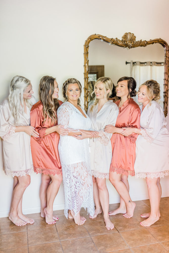 Bridesmaids and Bride Getting Ready Robes | San Marcos TX Wedding by DFW Fort Worth Dallas wedding photographer Karina Danielle Photography