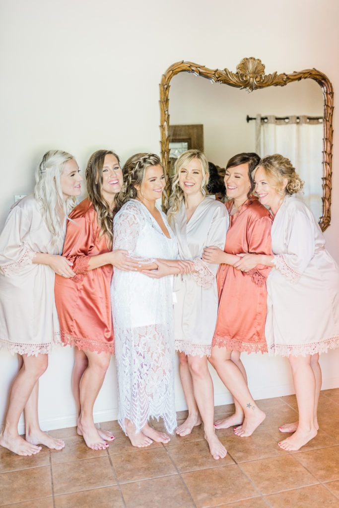 Bridesmaids and Bride Getting Ready Robes | San Marcos TX Wedding by DFW Fort Worth Dallas wedding photographer Karina Danielle Photography