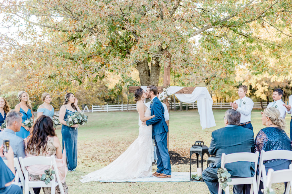 Intimate Wedding Ceremony Kiss | Celina TX Wedding by DFW Fort Worth Dallas wedding photographer Karina Danielle Photography