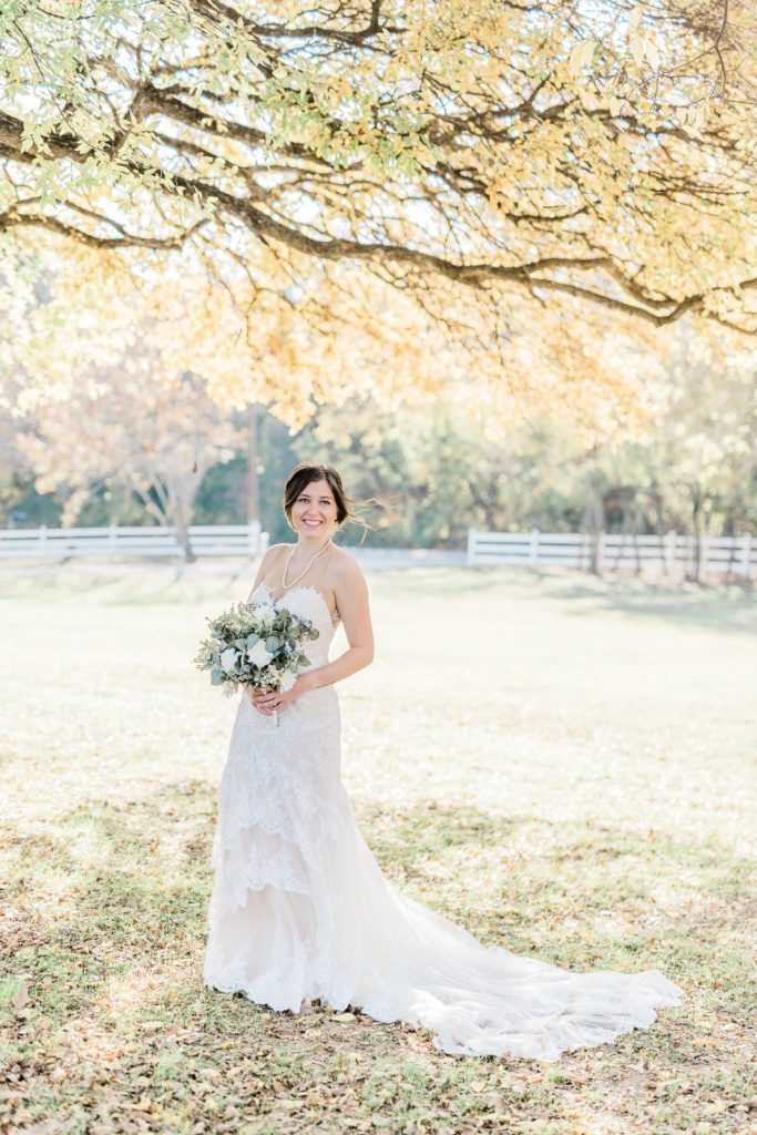 Bridal Portrait Wedding Dress Intimate Wedding | Celina TX Wedding by DFW Fort Worth Dallas wedding photographer Karina Danielle Photography