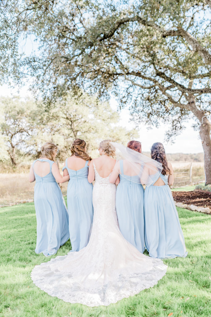 Bride and Bridesmaids Bridal Portrait | Stonehouse Villa in Driftwood TX by DFW Dallas Fort Worth wedding photographer Karina Danielle Photography