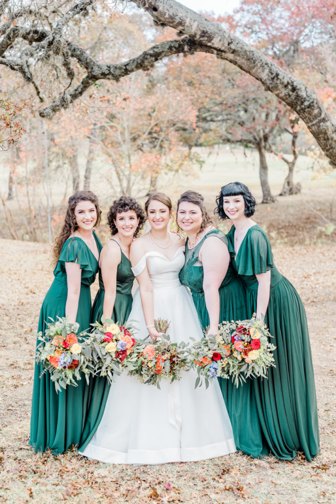 Bride Bridesmaid Portraits Bouquet | Tapatio Springs Operator Drewski Wedding in Boerne TX by DFW Dallas Fort Worth wedding photographer Karina Danielle Photography