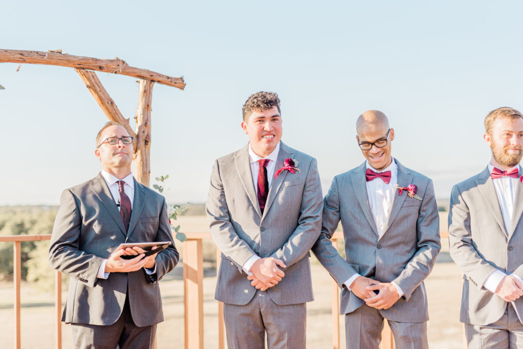 Groom Ceremony | Wagon Springs Ranch in Burnet TX by DFW Dallas Fort Worth wedding photographer Karina Danielle Photography