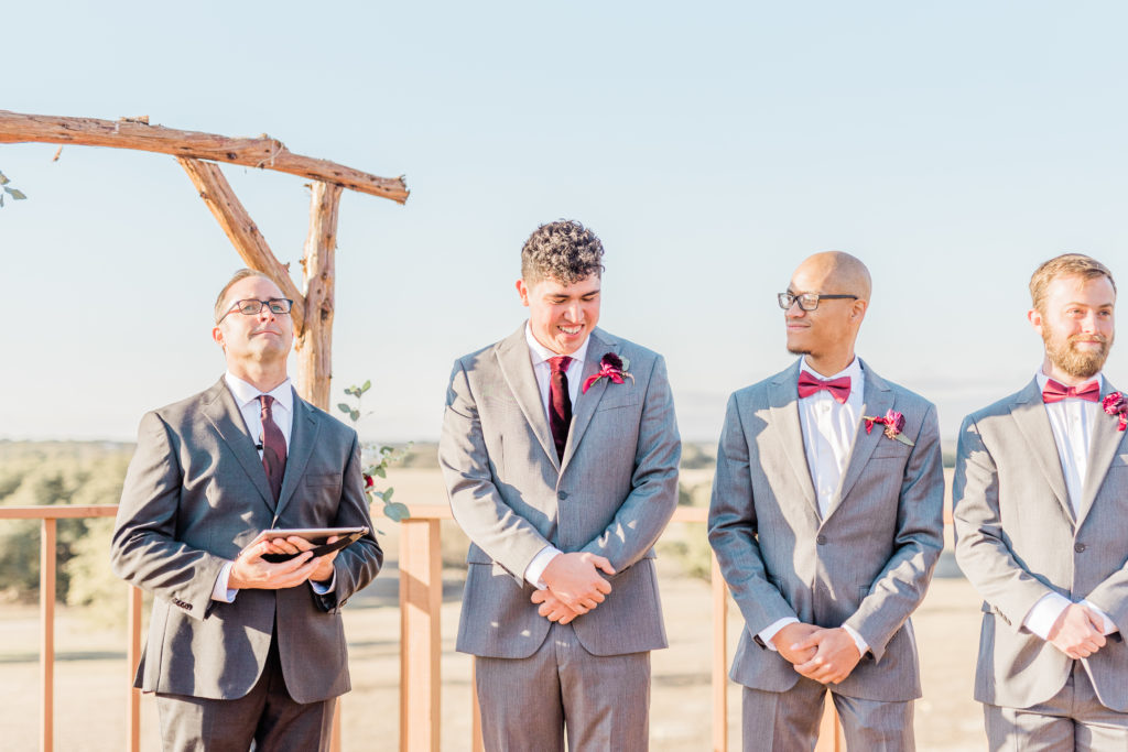 Groom Ceremony | Wagon Springs Ranch in Burnet TX by DFW Dallas Fort Worth wedding photographer Karina Danielle Photography