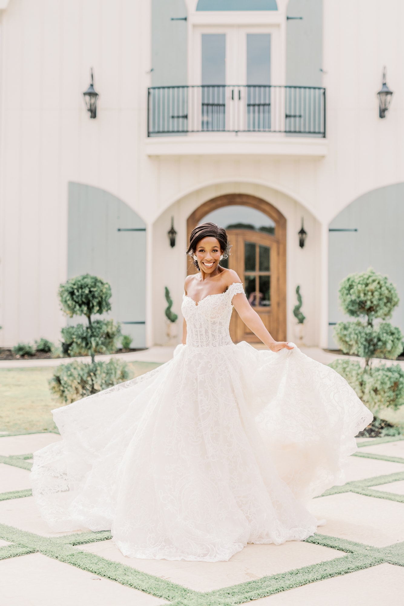 Wedding ball gown | French Farmhouse Bridal Session by Karina Danielle Photography